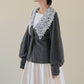 lace collar knit cardigan