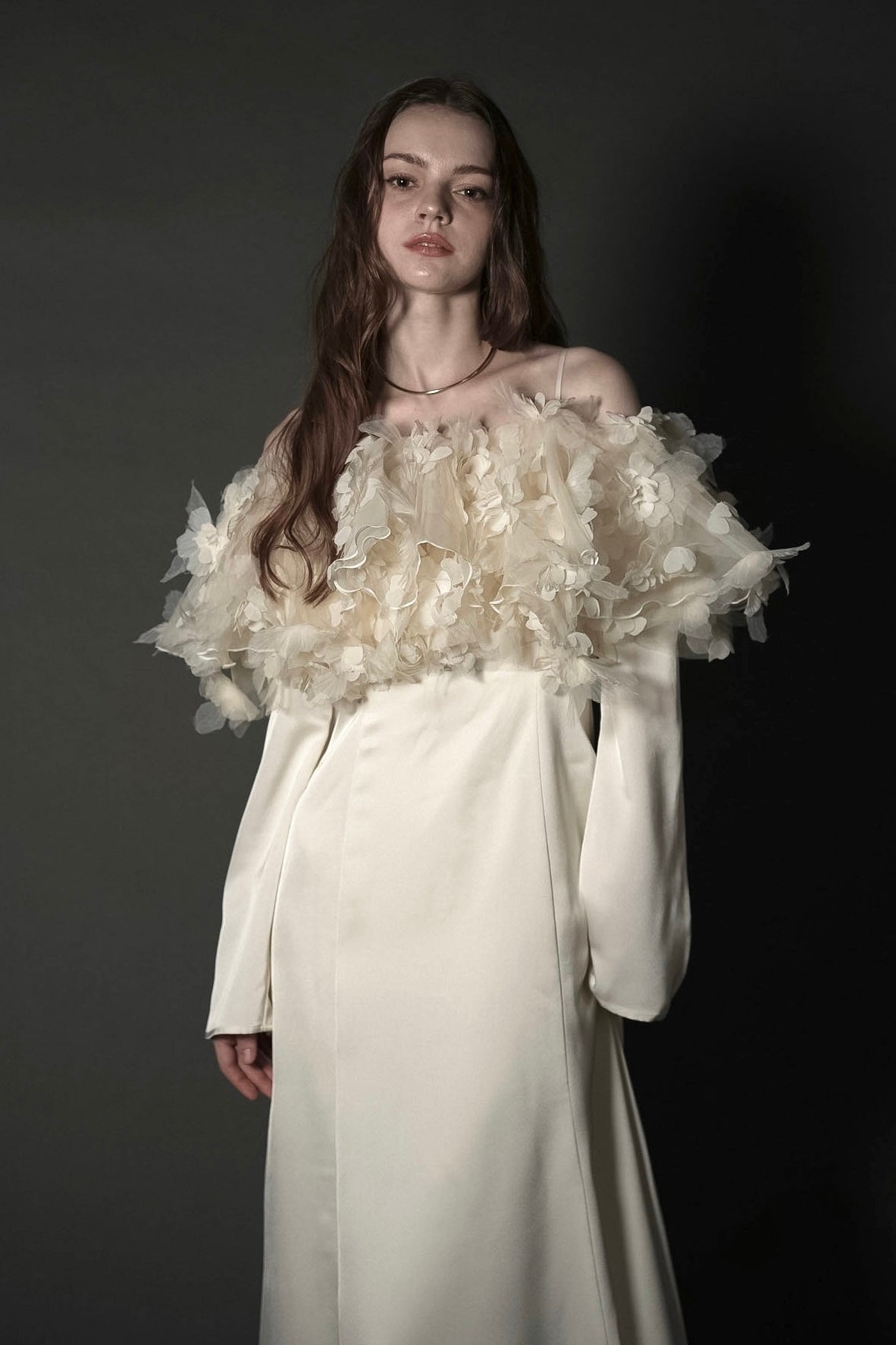 ［Édition］ flower motif tulle dress