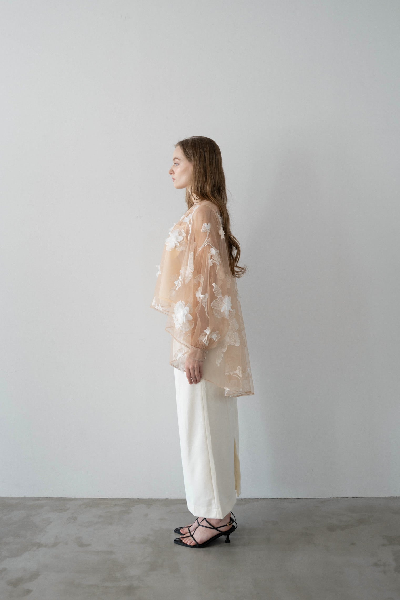 超美品！Acka sheer flare blouse pink kids］sheer over flare blouse – Acka online store