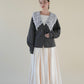 lace collar knit cardigan