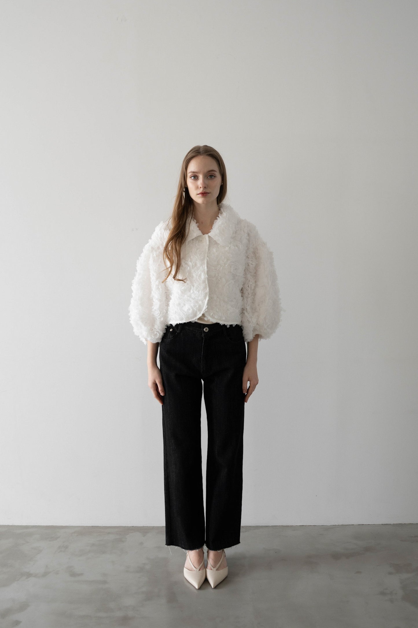 flower tulle blouson