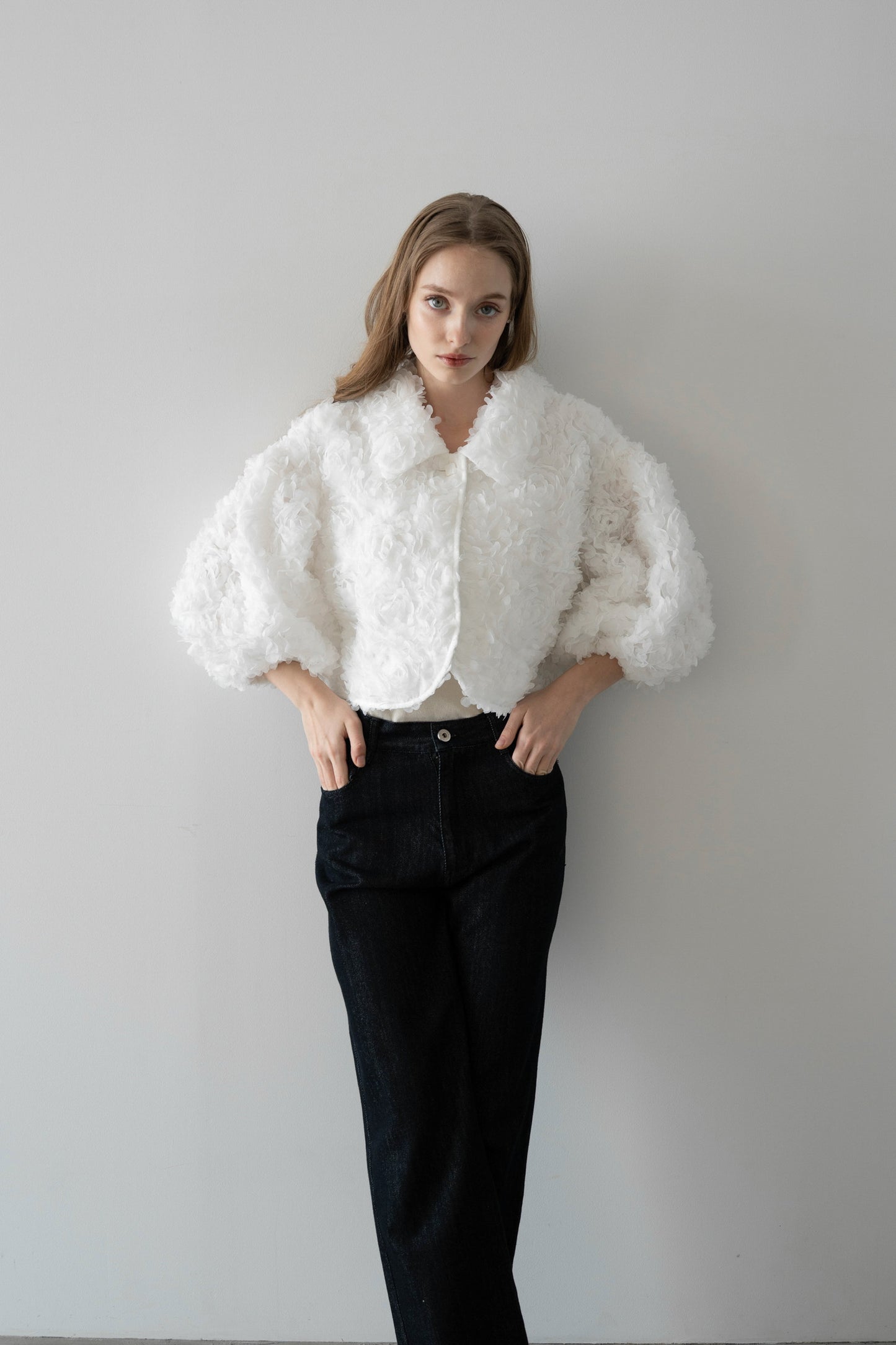 flower tulle blouson