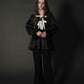 ［Édition］jacquard ribbon blouse