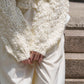 frill hand knit cardigan