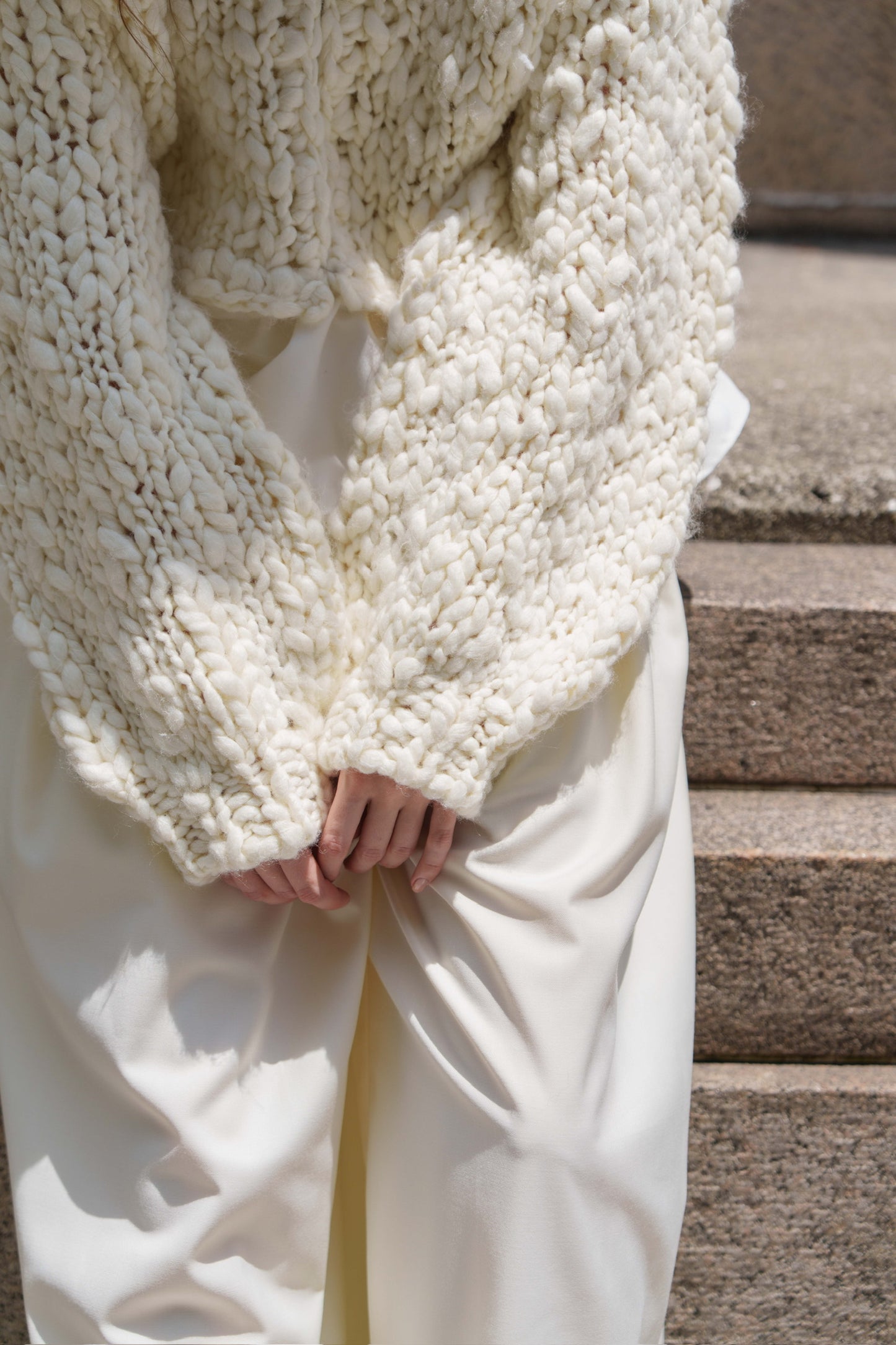 frill hand knit cardigan
