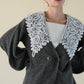 lace collar knit cardigan