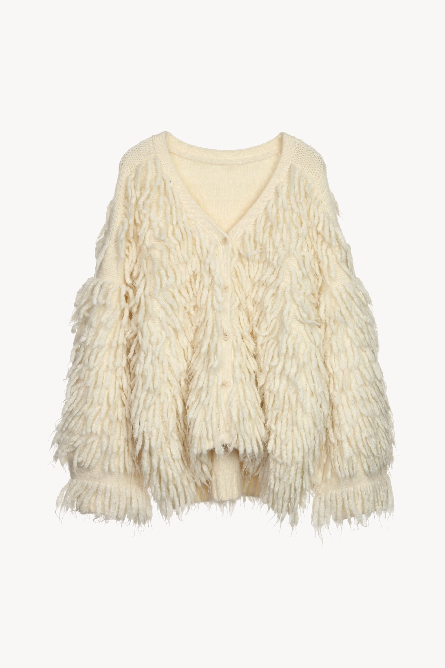 最終価格　Acka fringe knit long cardigan fringe volume cardigan – Acka online store