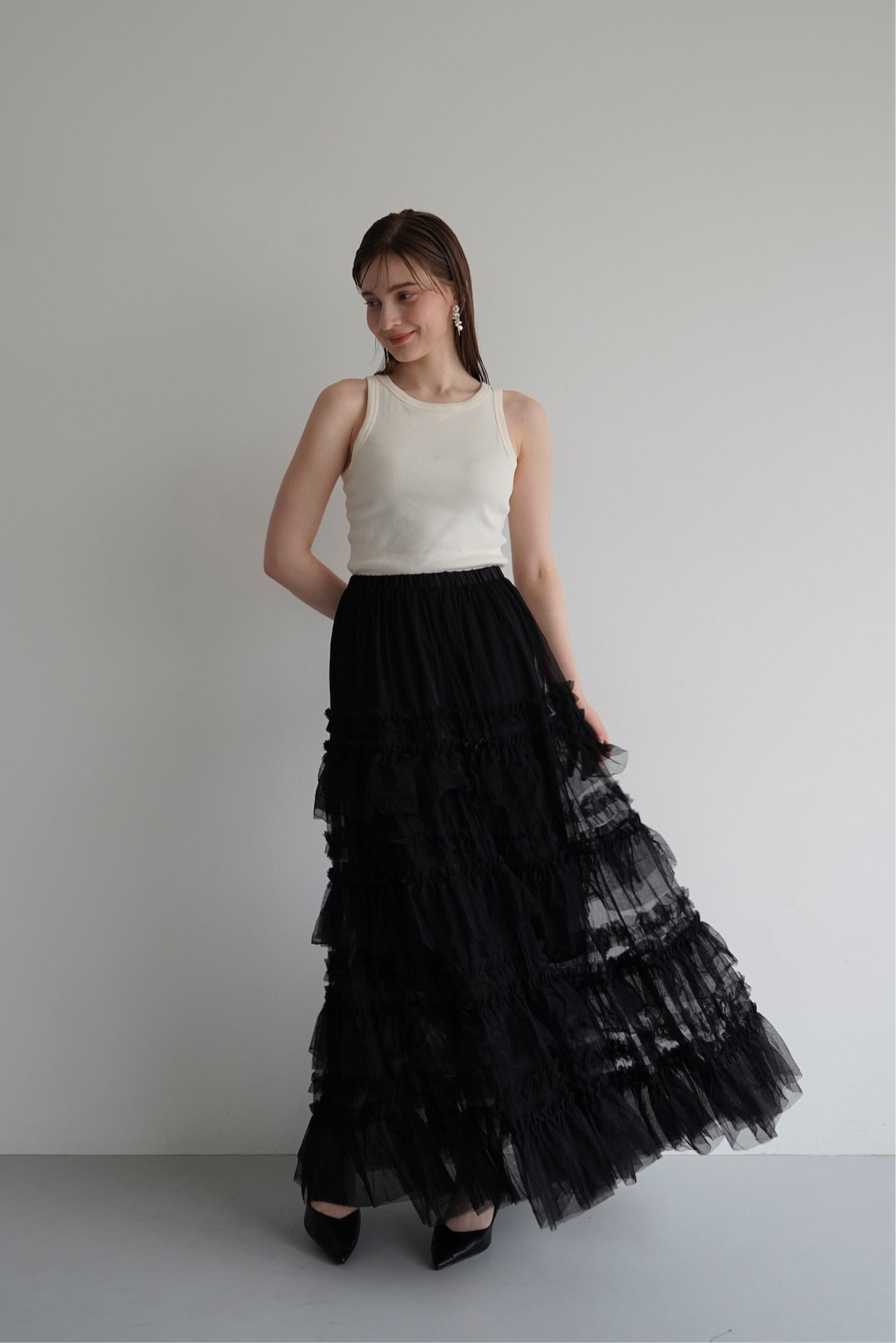 tulle long skirt