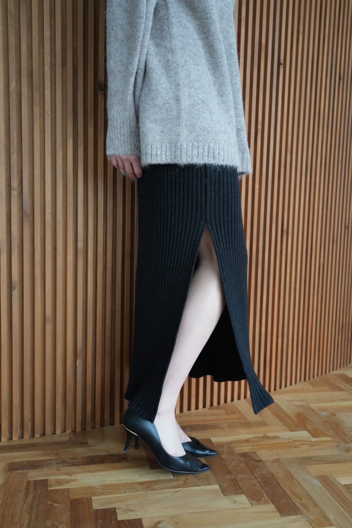 rib knit pencil skirt