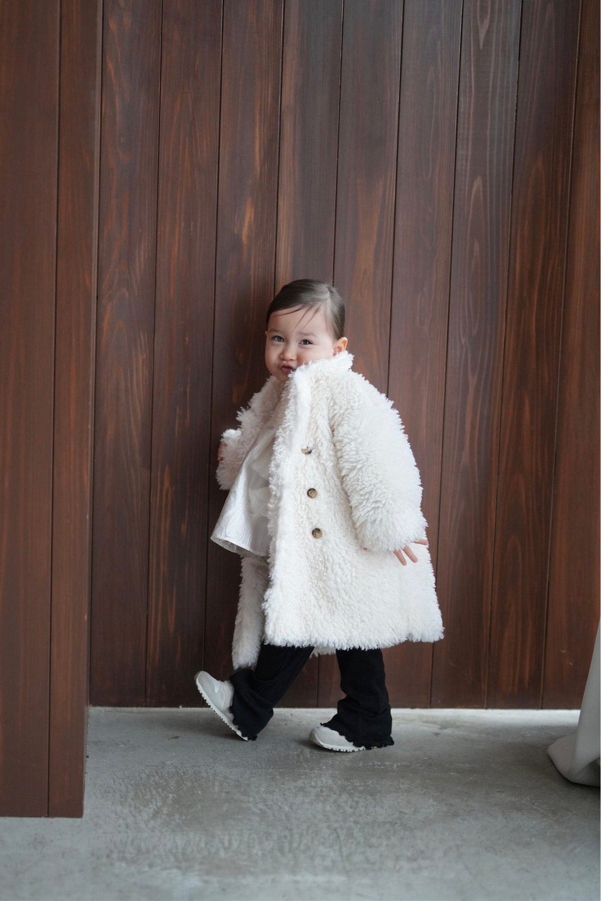 ［kids］poodle boa long coat