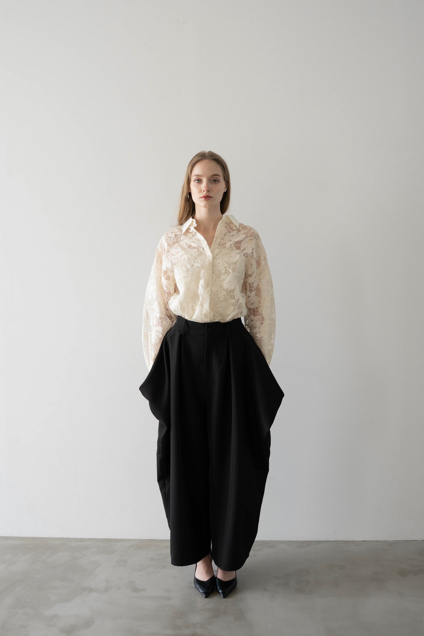 cocoon tuck pants