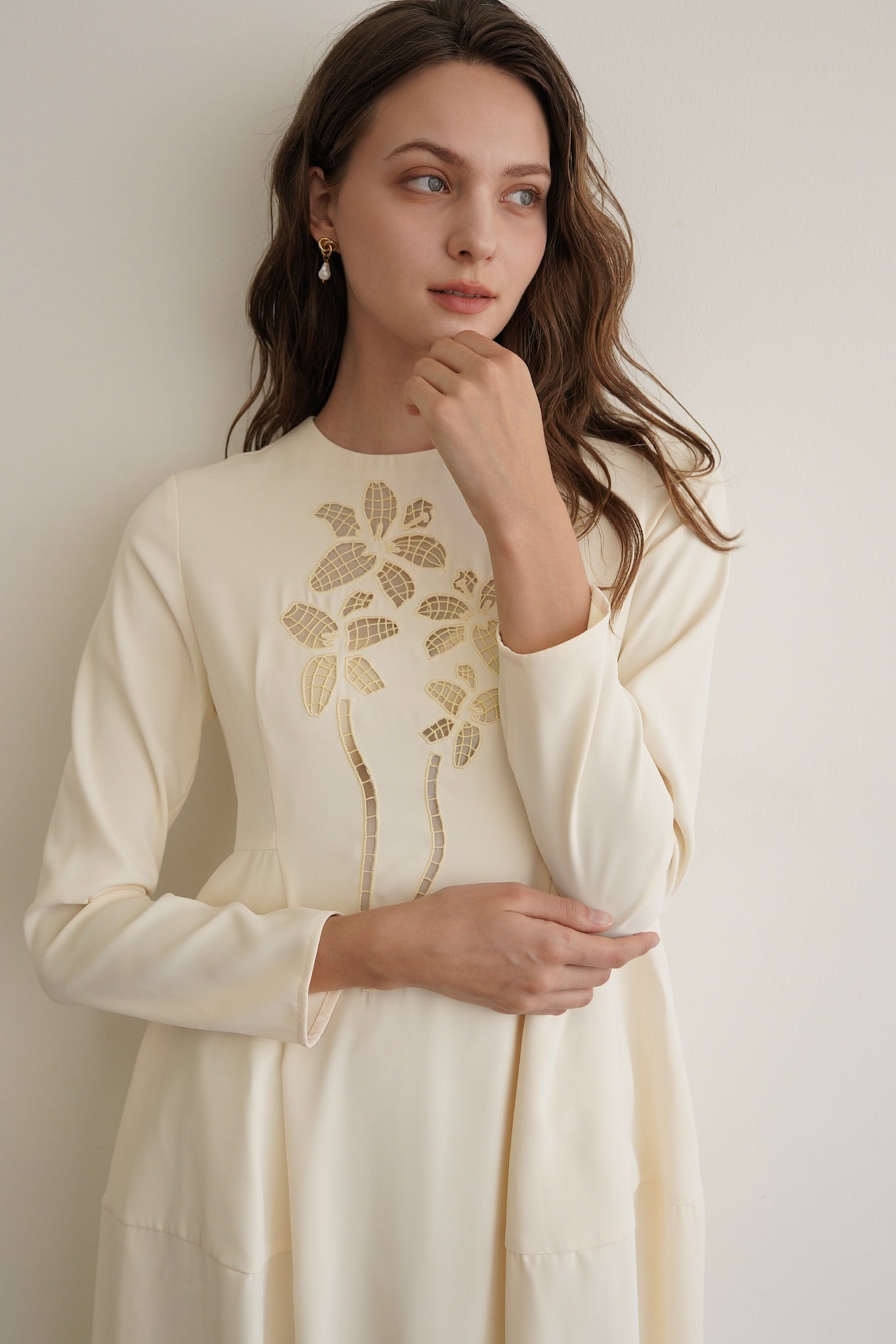 flower cutwork one-piece