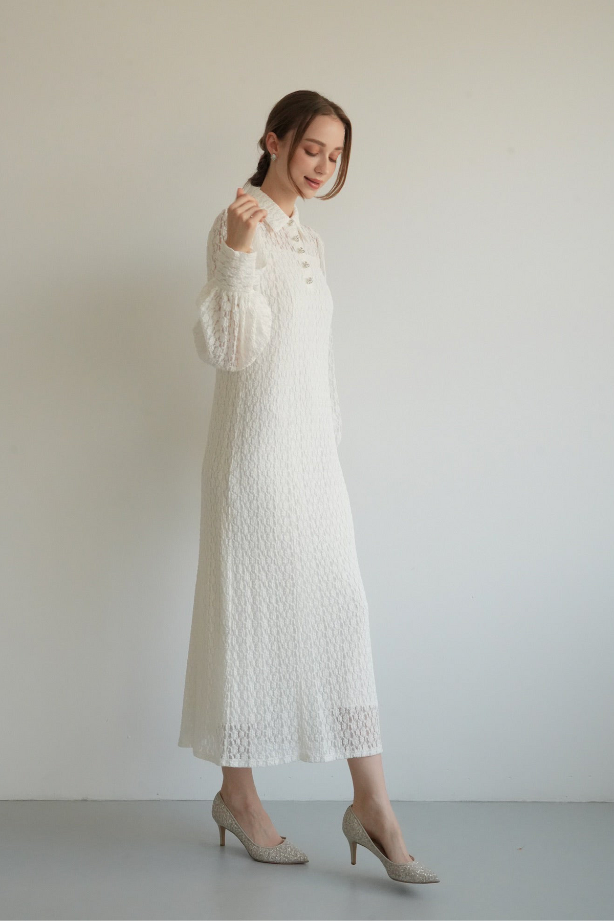 shirt detail lace one-piece – Acka online store shirt detail lace one-piece – Acka online store