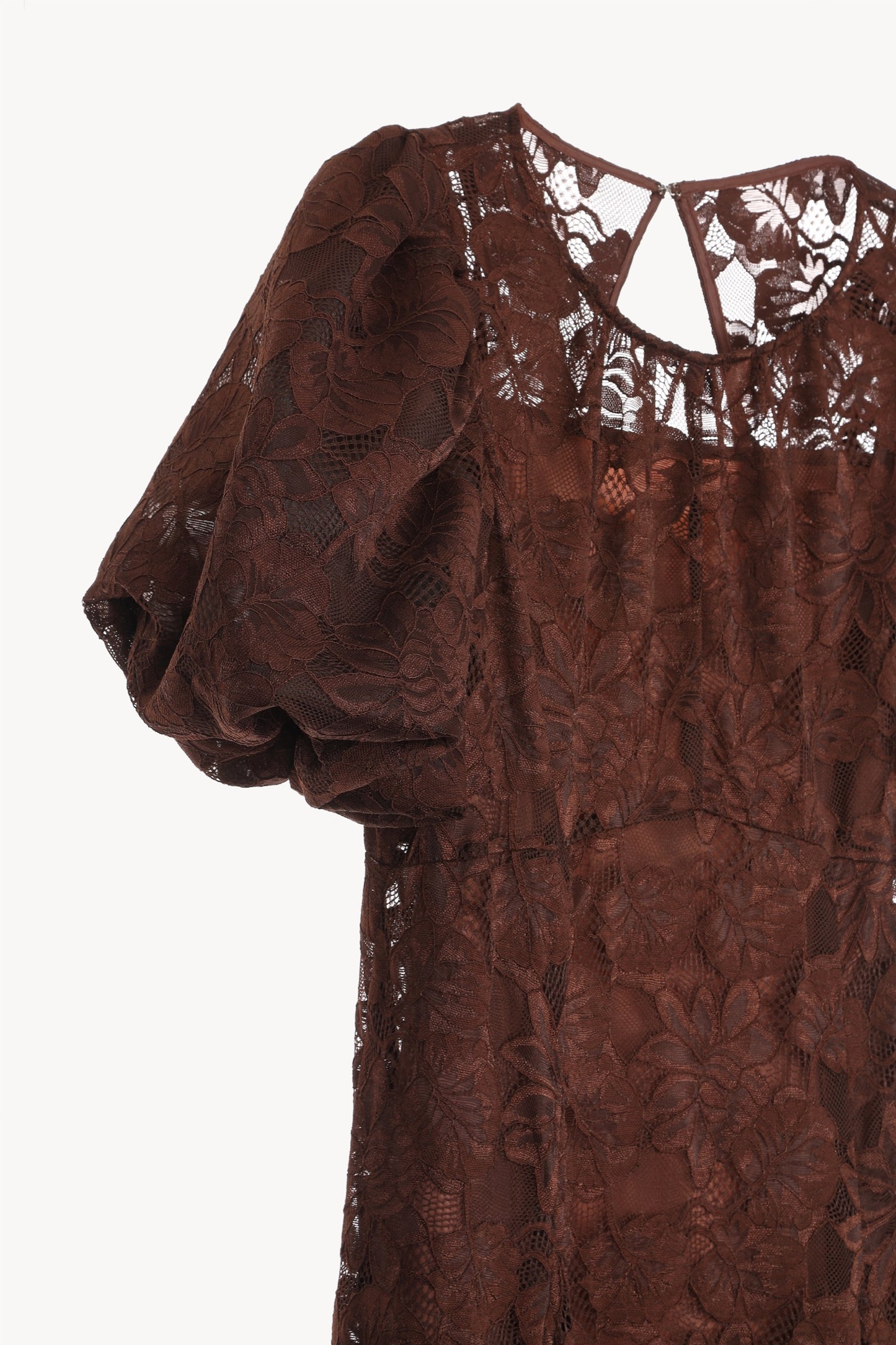 puff sleeve lace dress