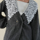 lace collar knit cardigan