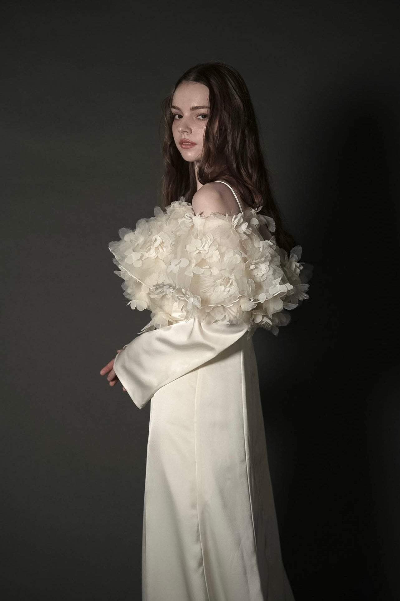 ［Édition］ flower motif tulle dress