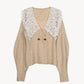 lace collar knit cardigan