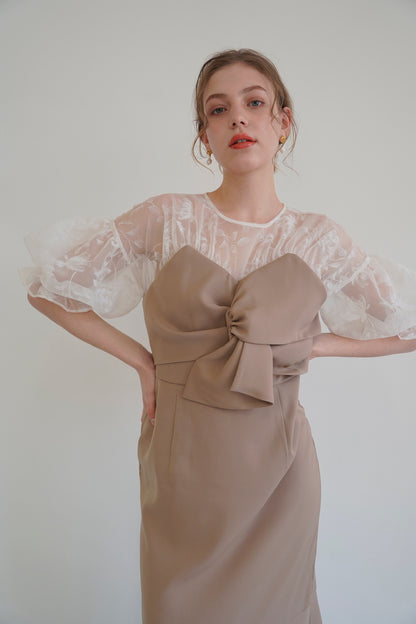 sheer puff dress