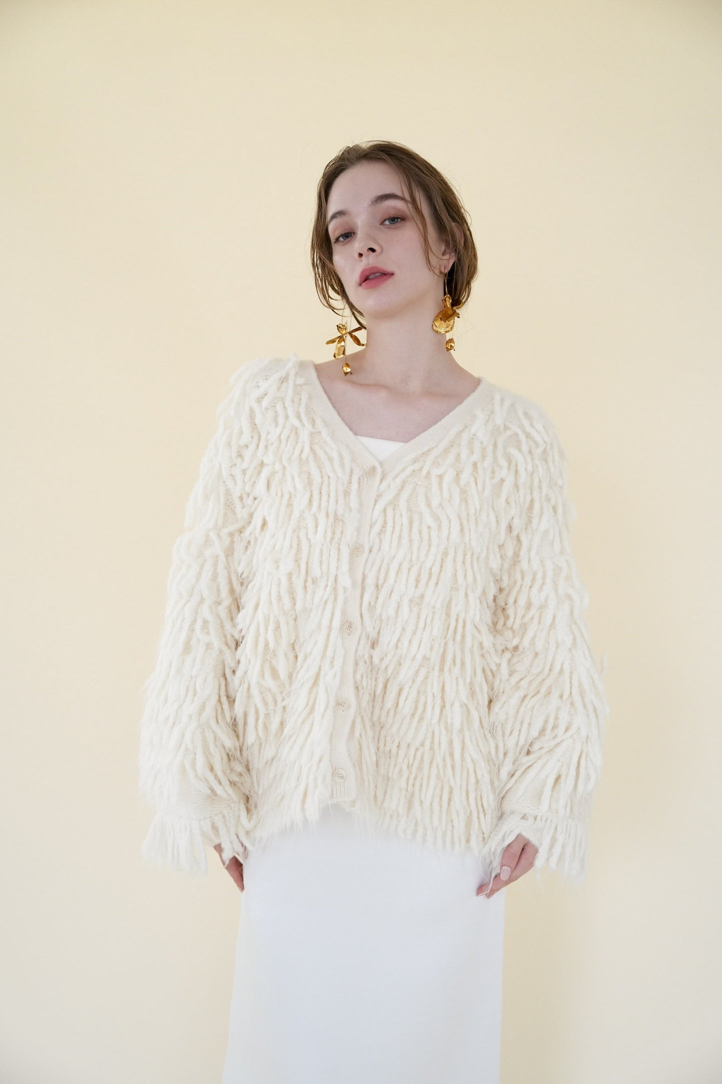 fringe volume cardigan