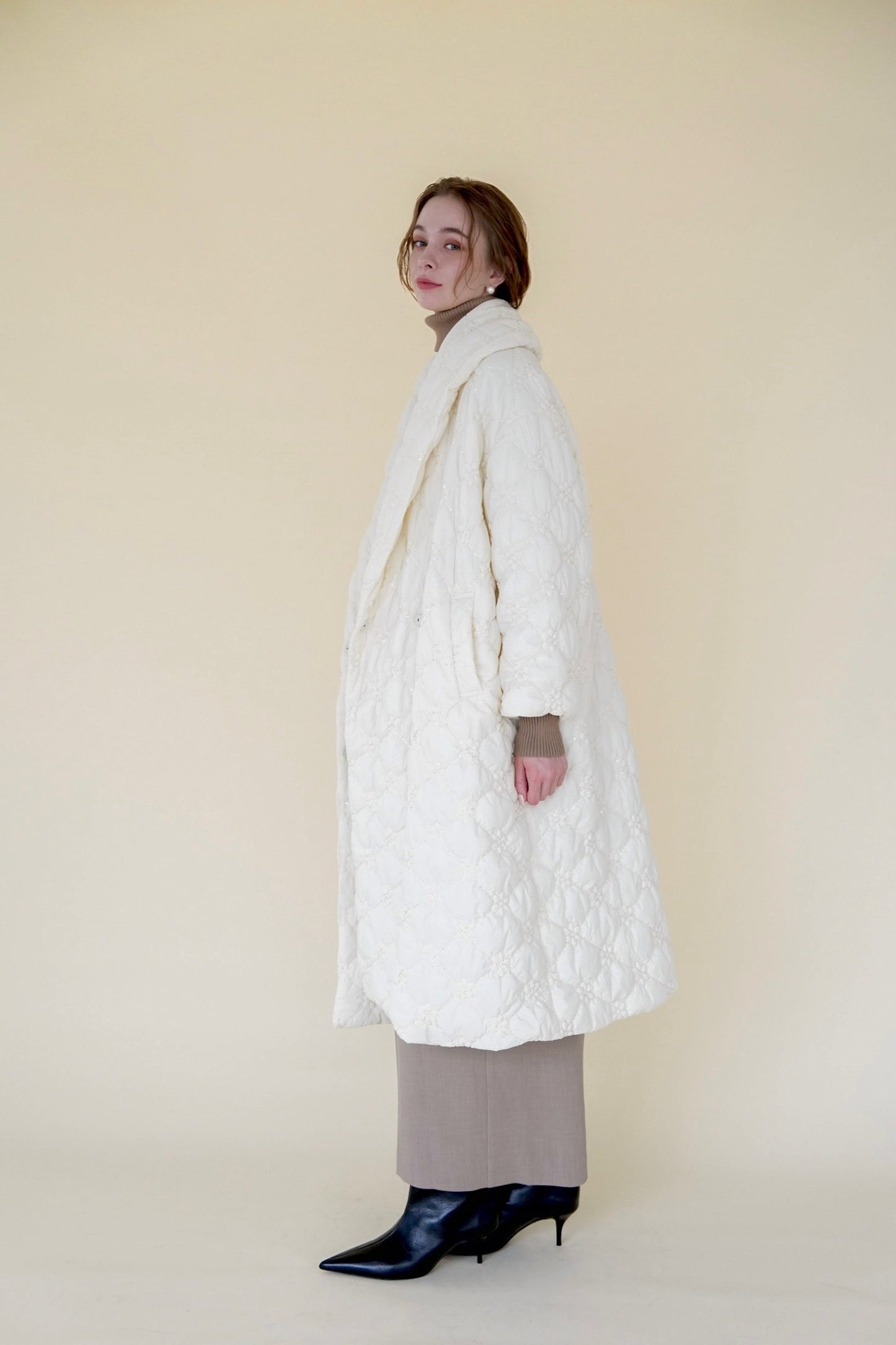 quilting long down coat