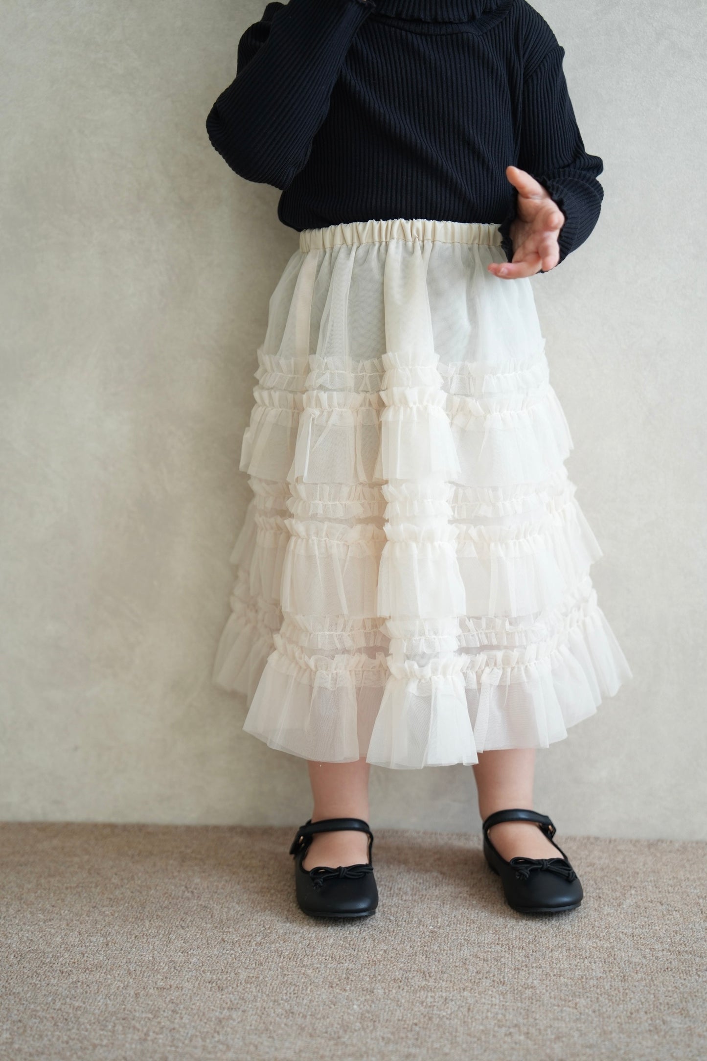 ［kids］tulle long skirt