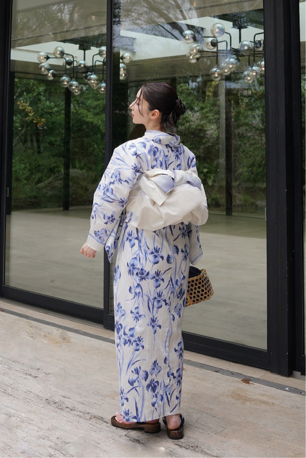 Yy]☆夏物着物or塵除け 誂仕立付 黒地 紋紗 AC7637 きもの 和