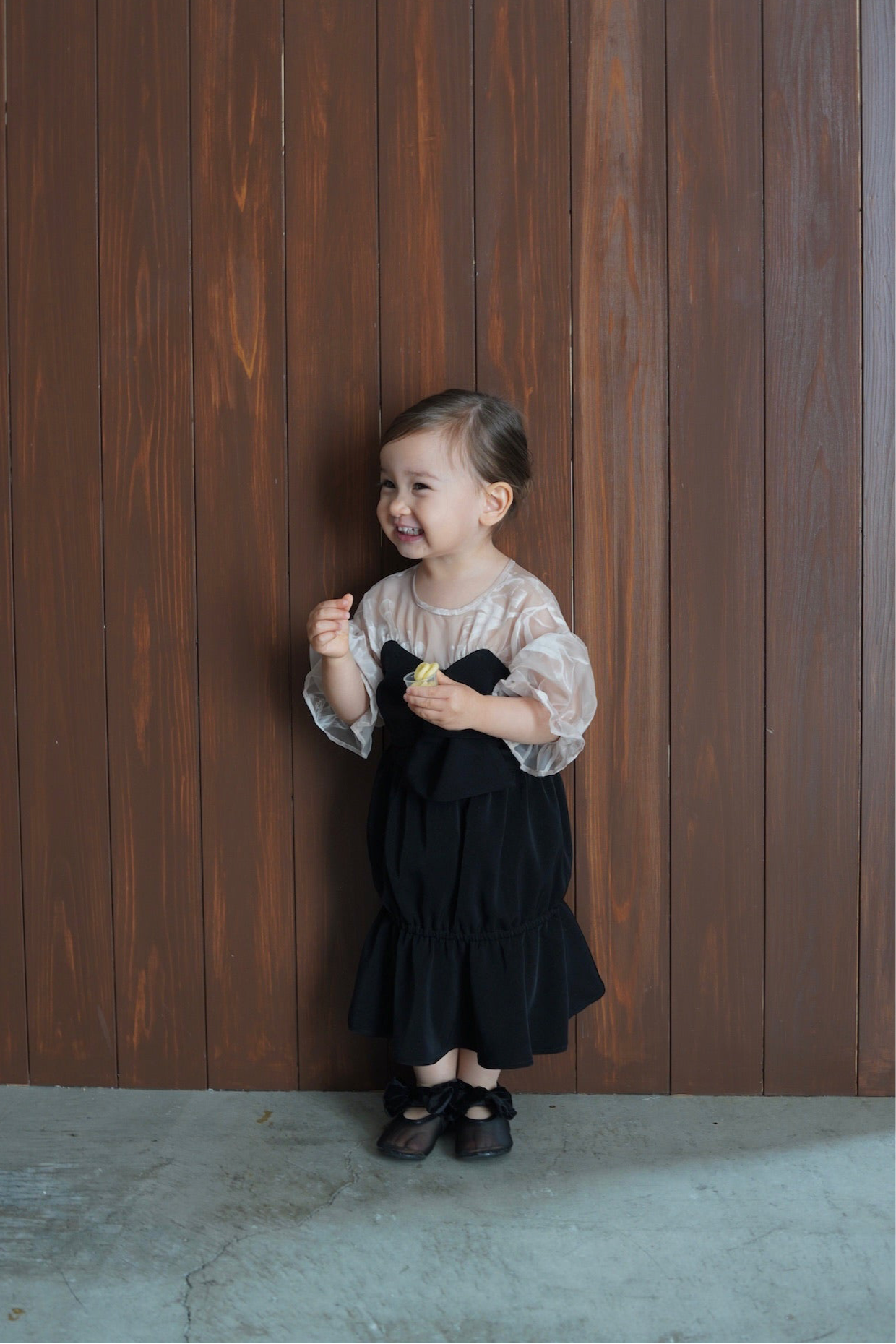 ［kids］sheer puff dress