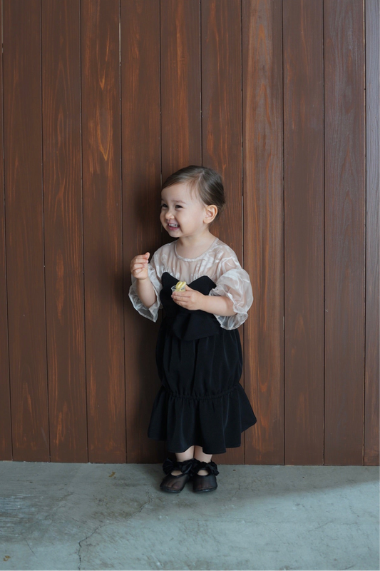 ［kids］sheer puff dress