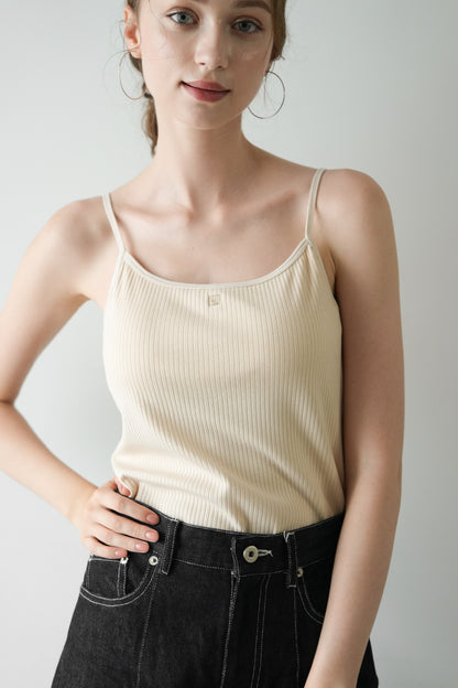 logo rib cami tops