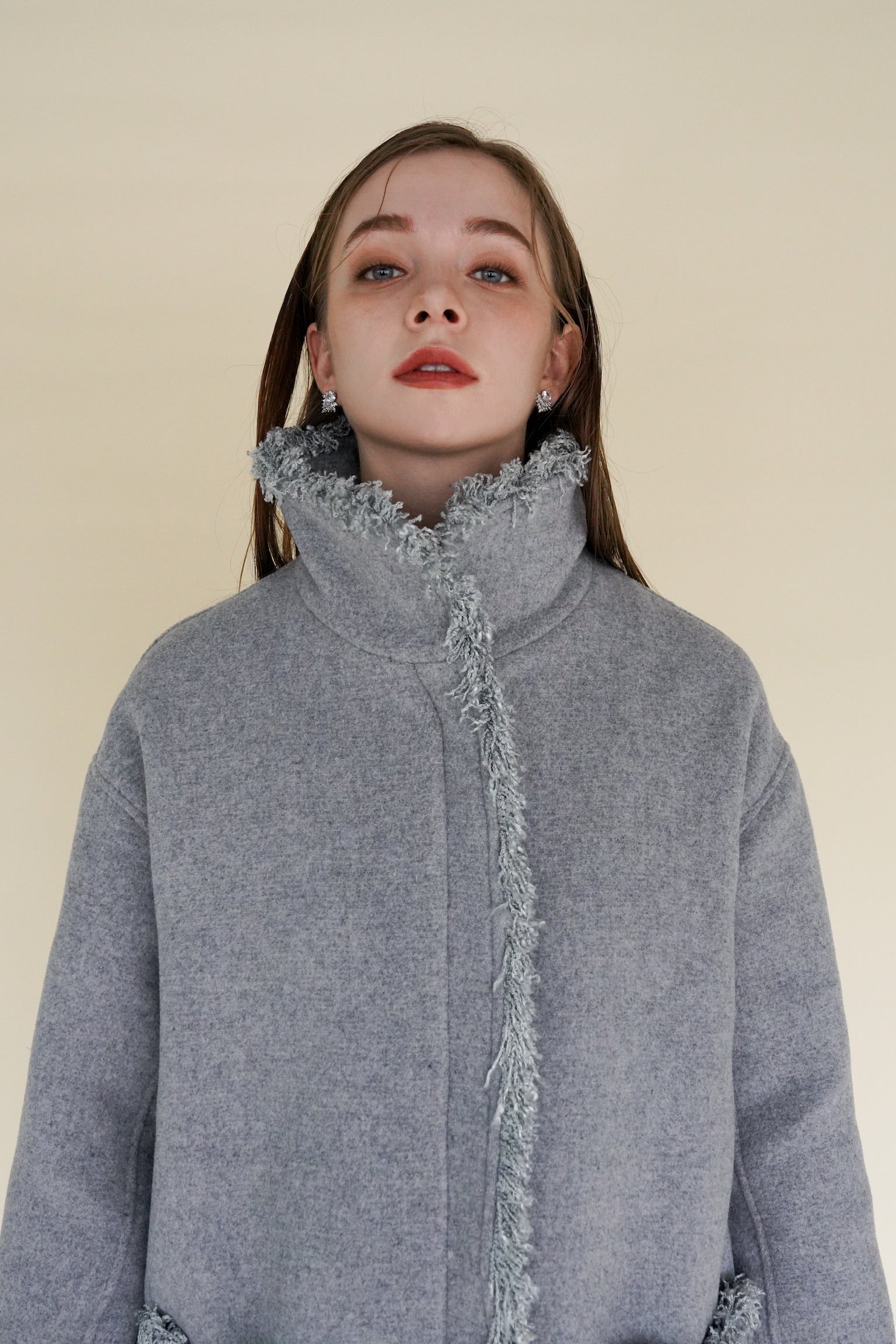 stand collar fringe coat – Acka online store