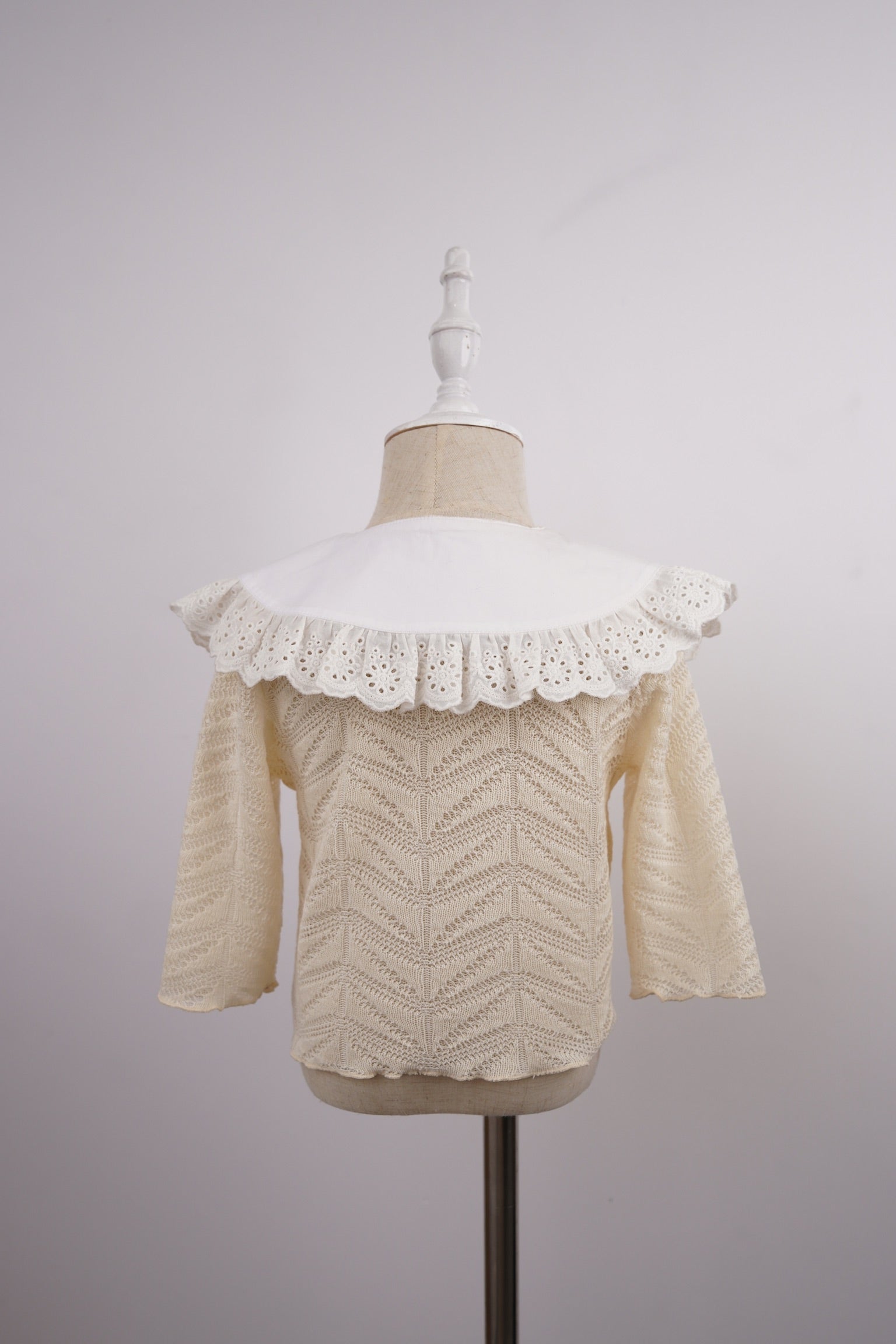 トップス acka loop Knit cardigan lace collar knit cardigan – Acka