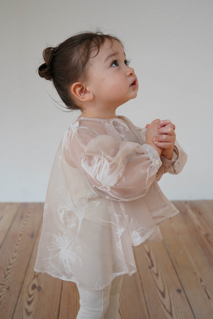 ［kids］sheer over flare blouse