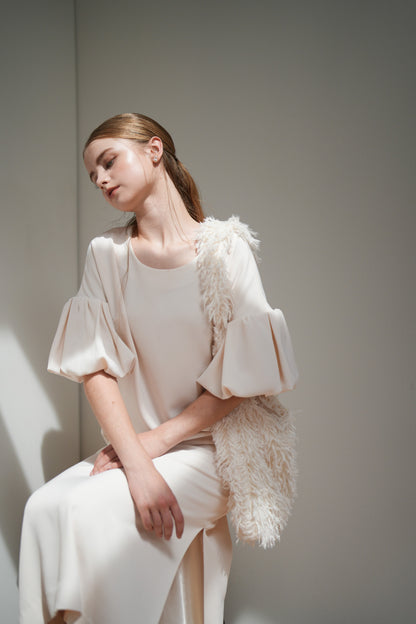 balloon sleeve pencil one-piece