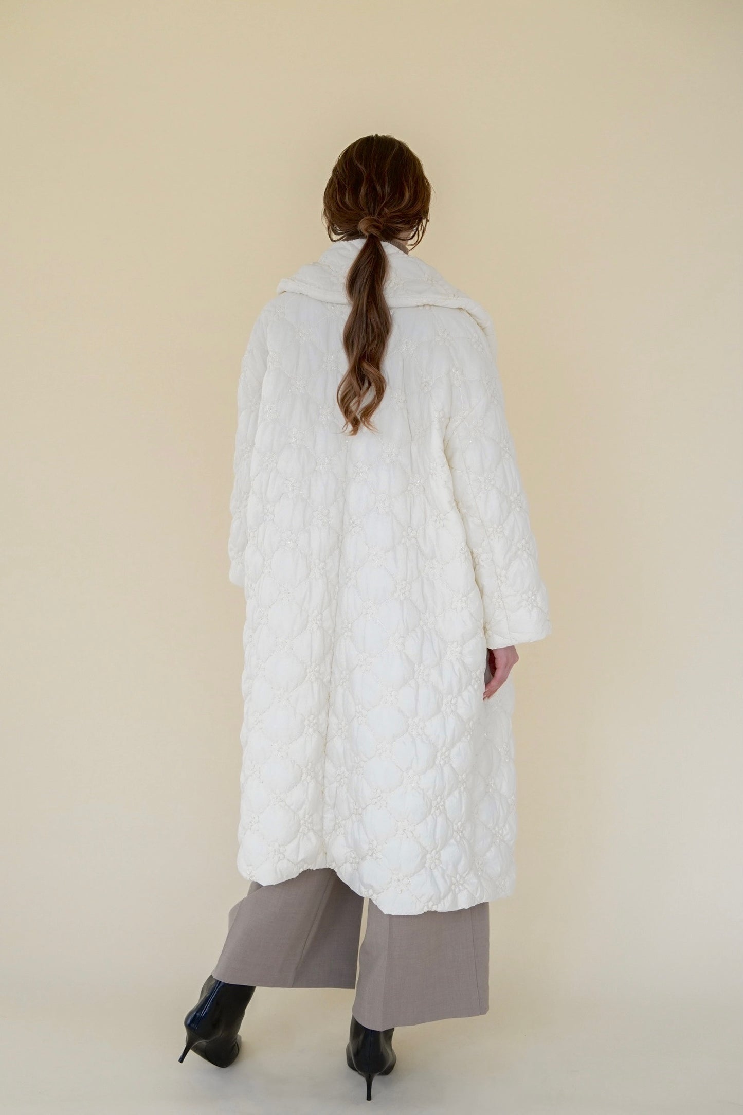 quilting long down coat