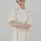 pearl belted puff dress