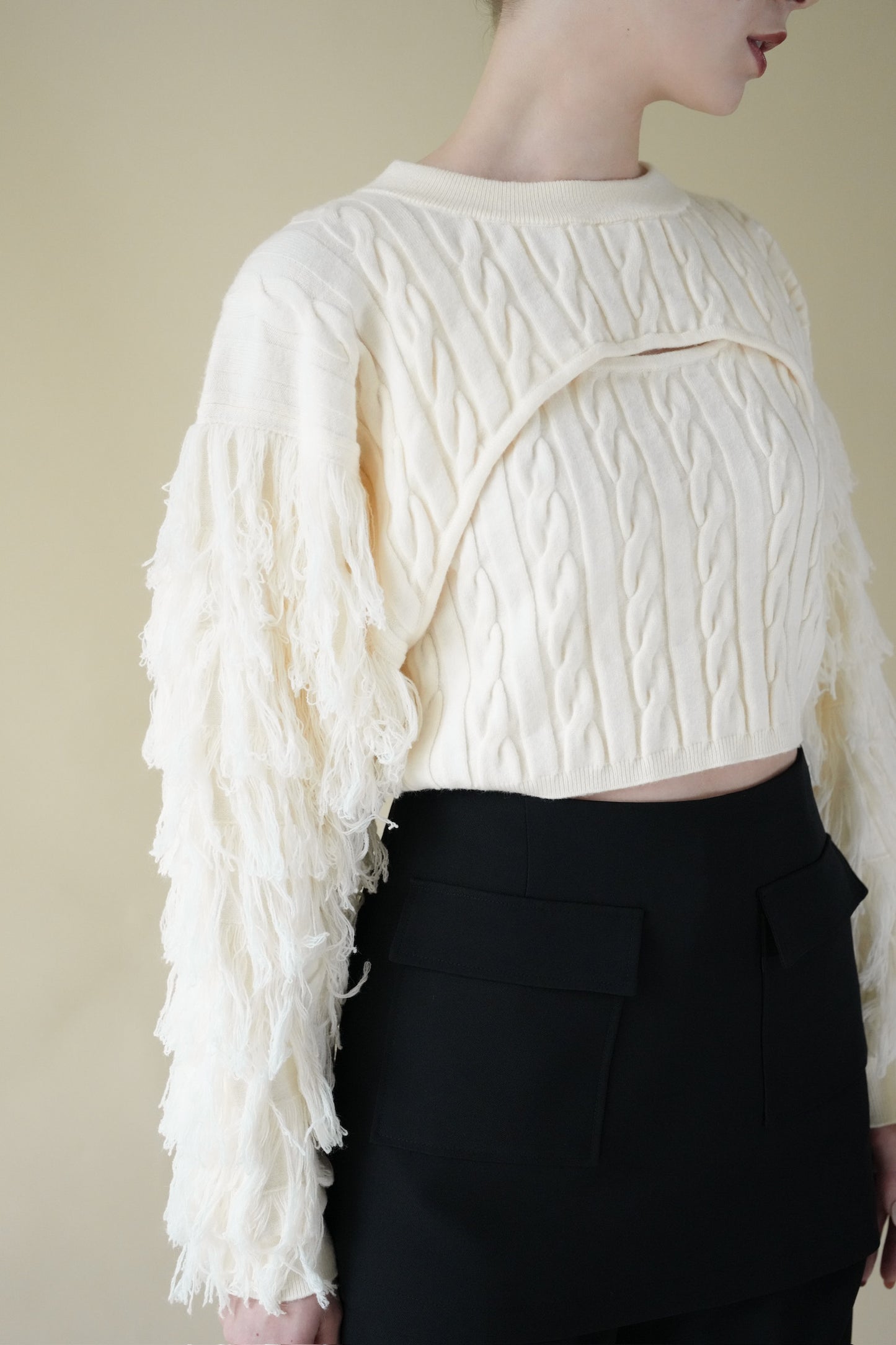 layered fringe knit