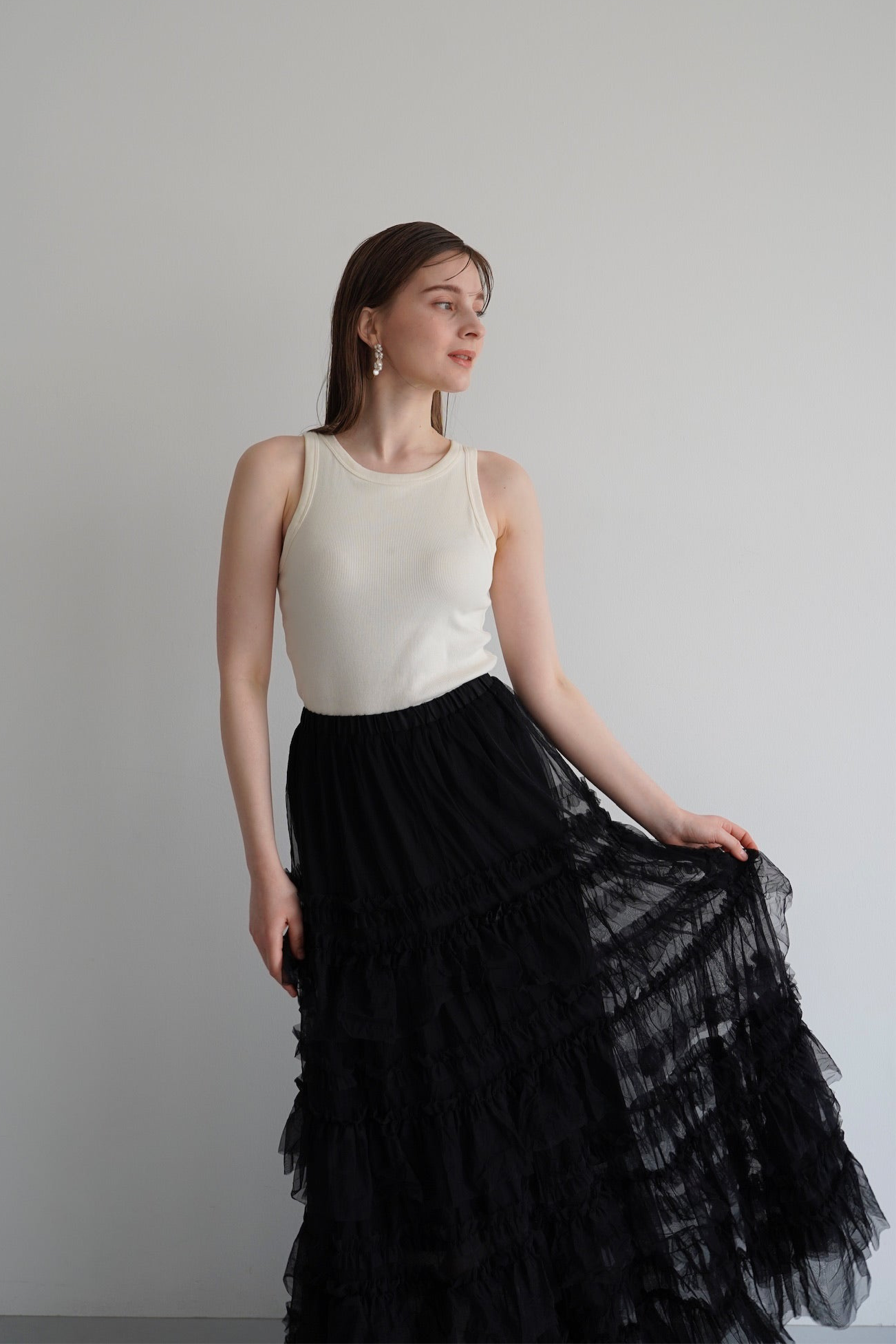 tulle long skirt