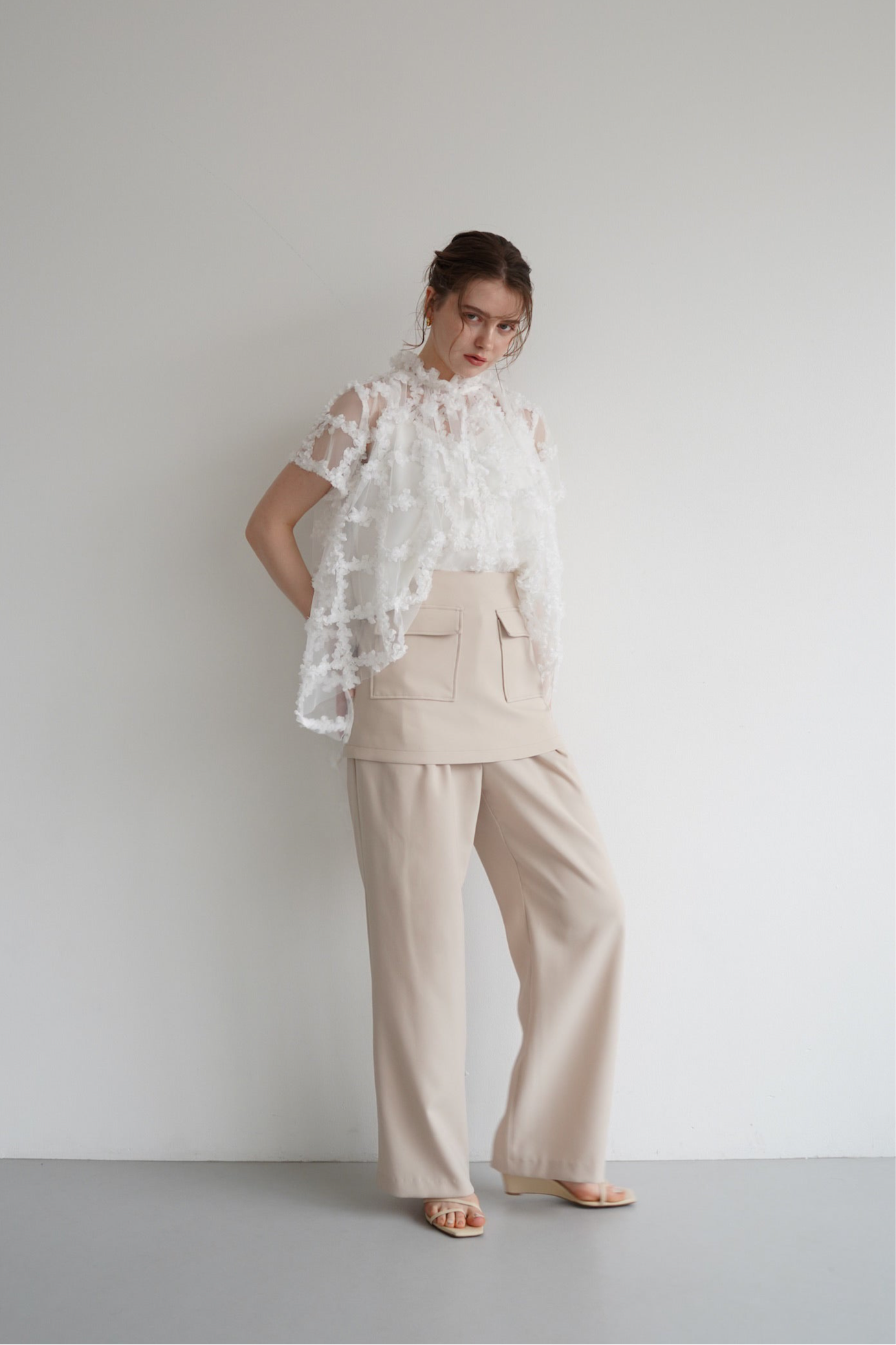 新品 acka. airy sheer blouse ブラウス ホワイト airy sheer blouse – Acka online store