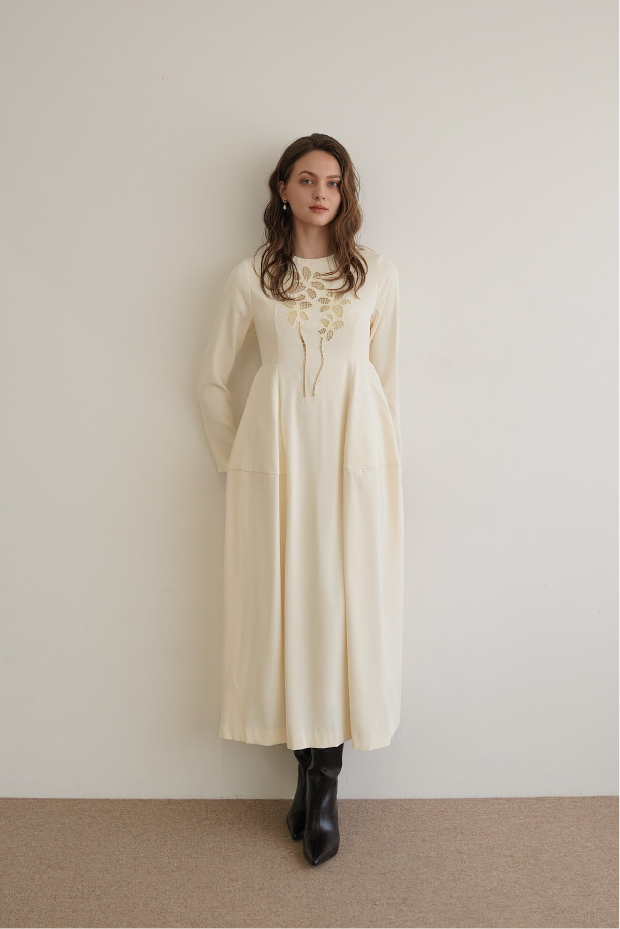 flower cutwork one-piece