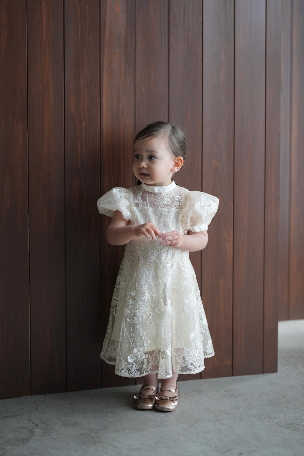 ［kids］lace flare dress