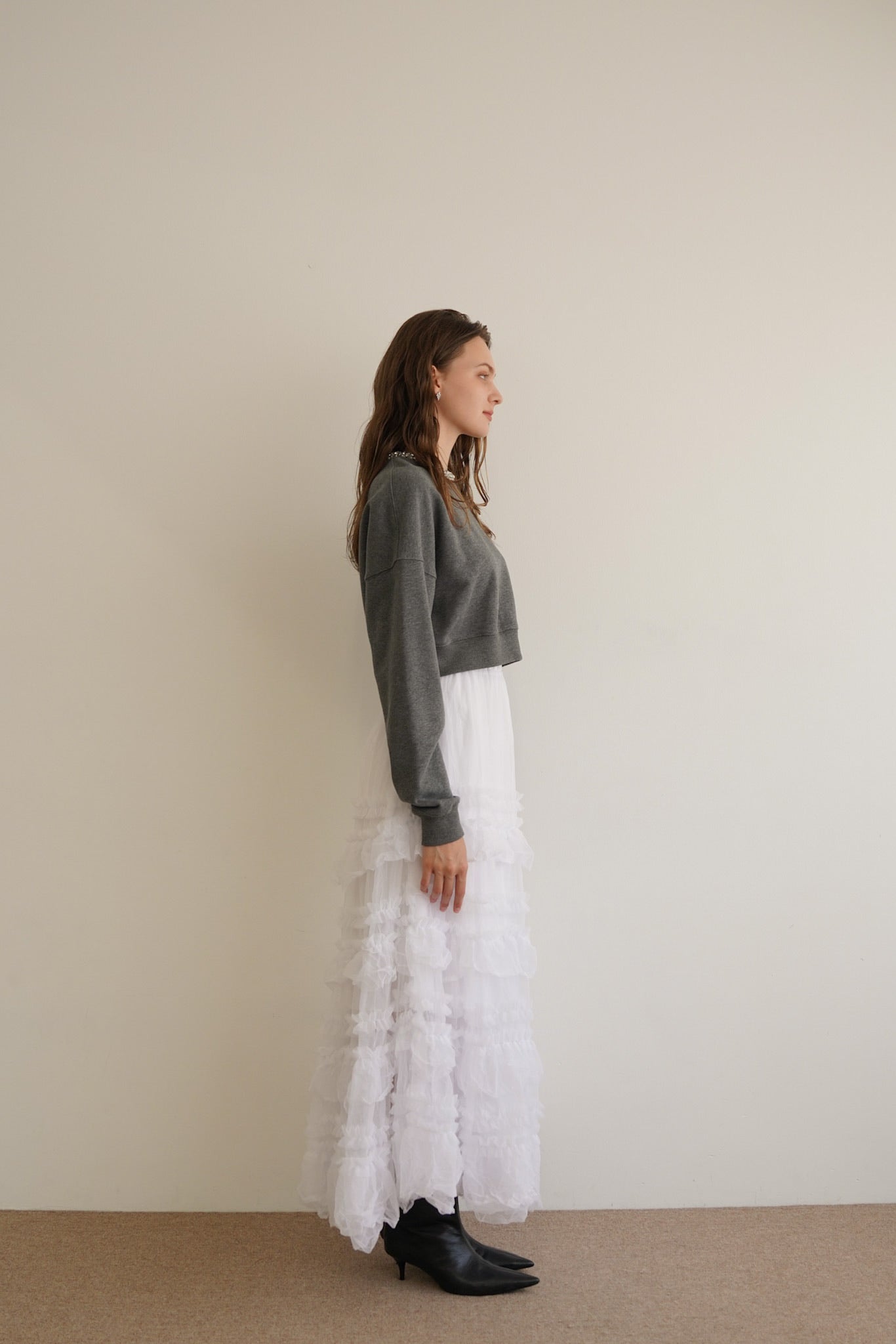 bijou neck cropped sweat – Acka online store