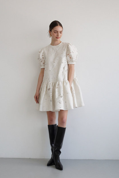 jacquard puff one-piece