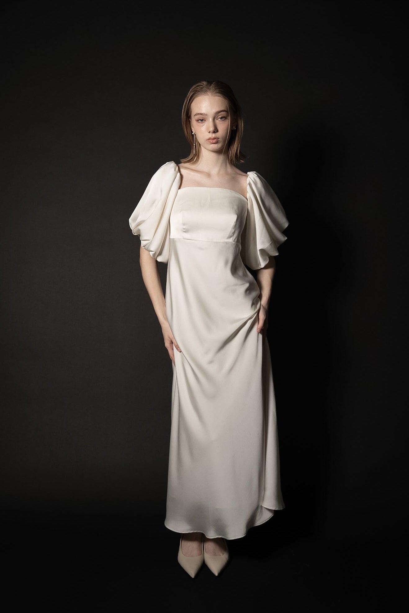 ［Édition］soft line puff dress