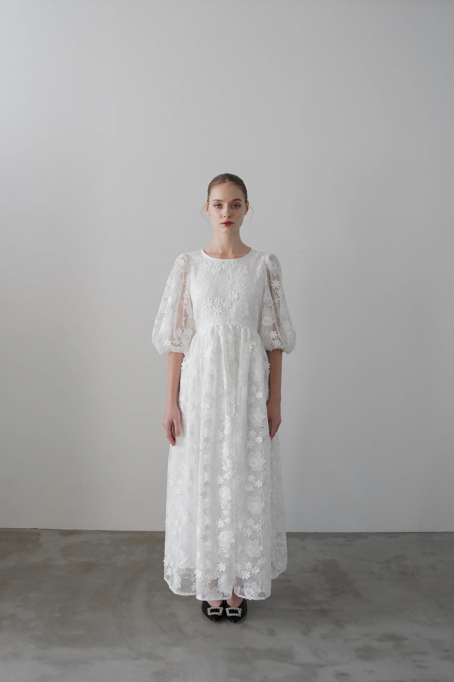 puff sleeve volume one-piece