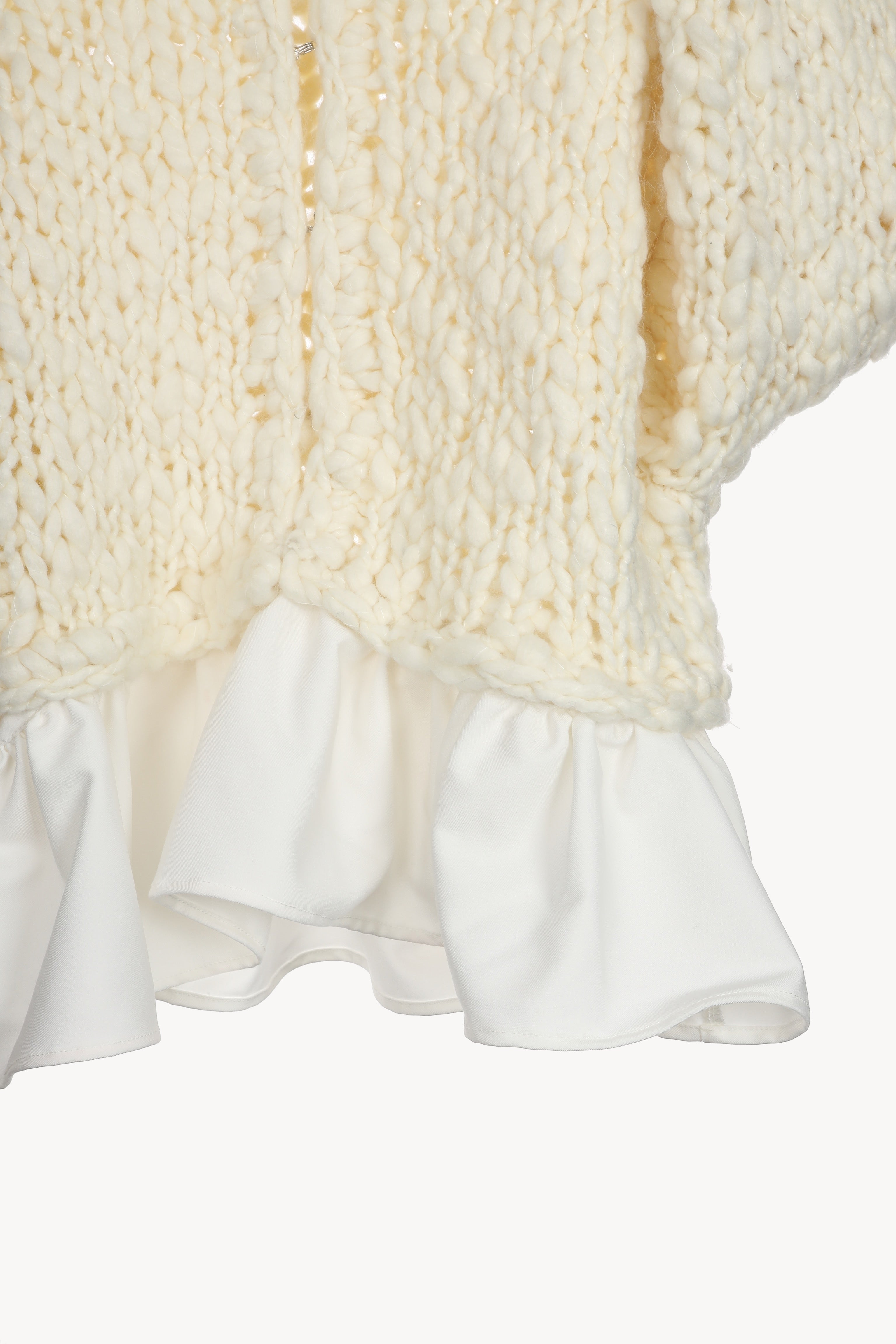 frill hand knit cardigan – Acka online store