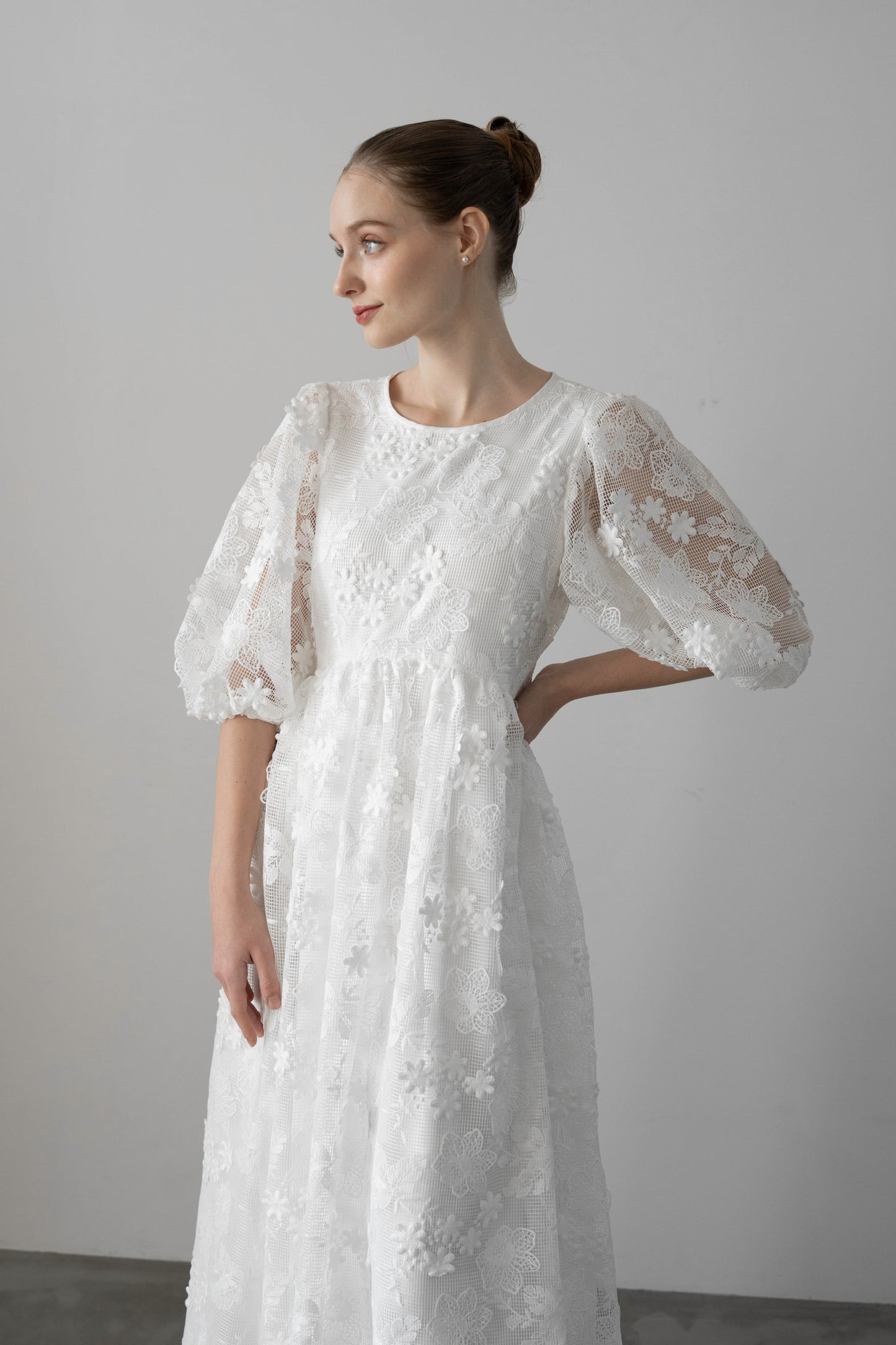 puff sleeve volume one-piece