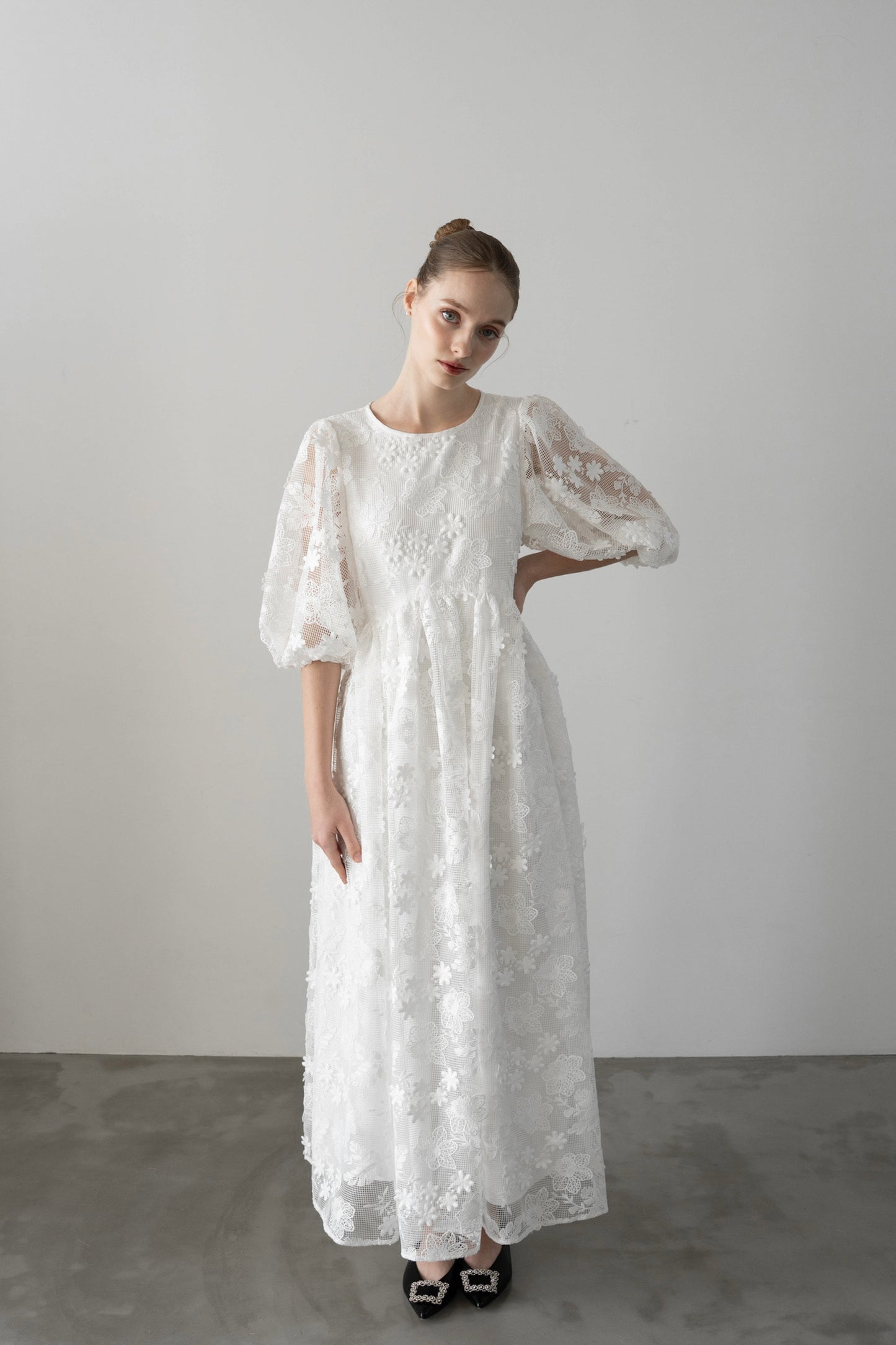 puff sleeve volume one-piece