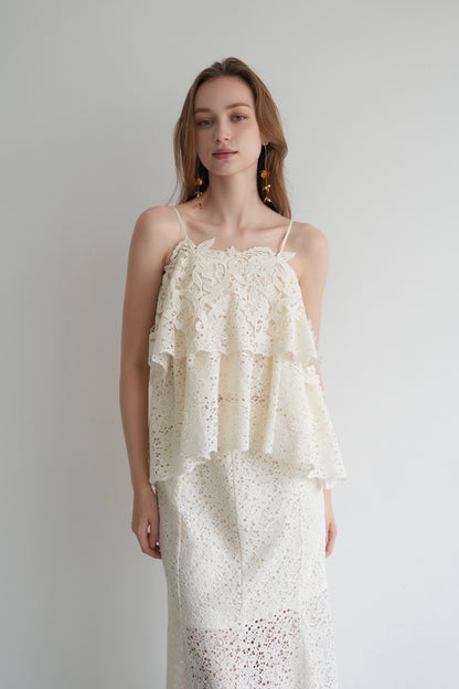 lace layered camisole tops