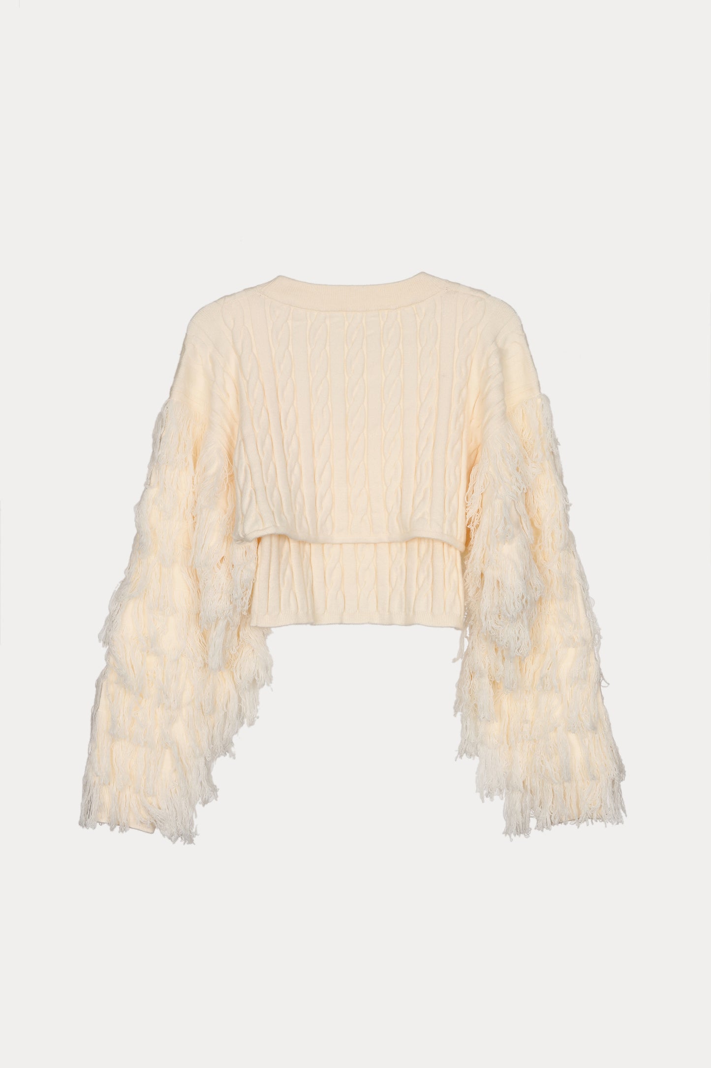 layered fringe knit