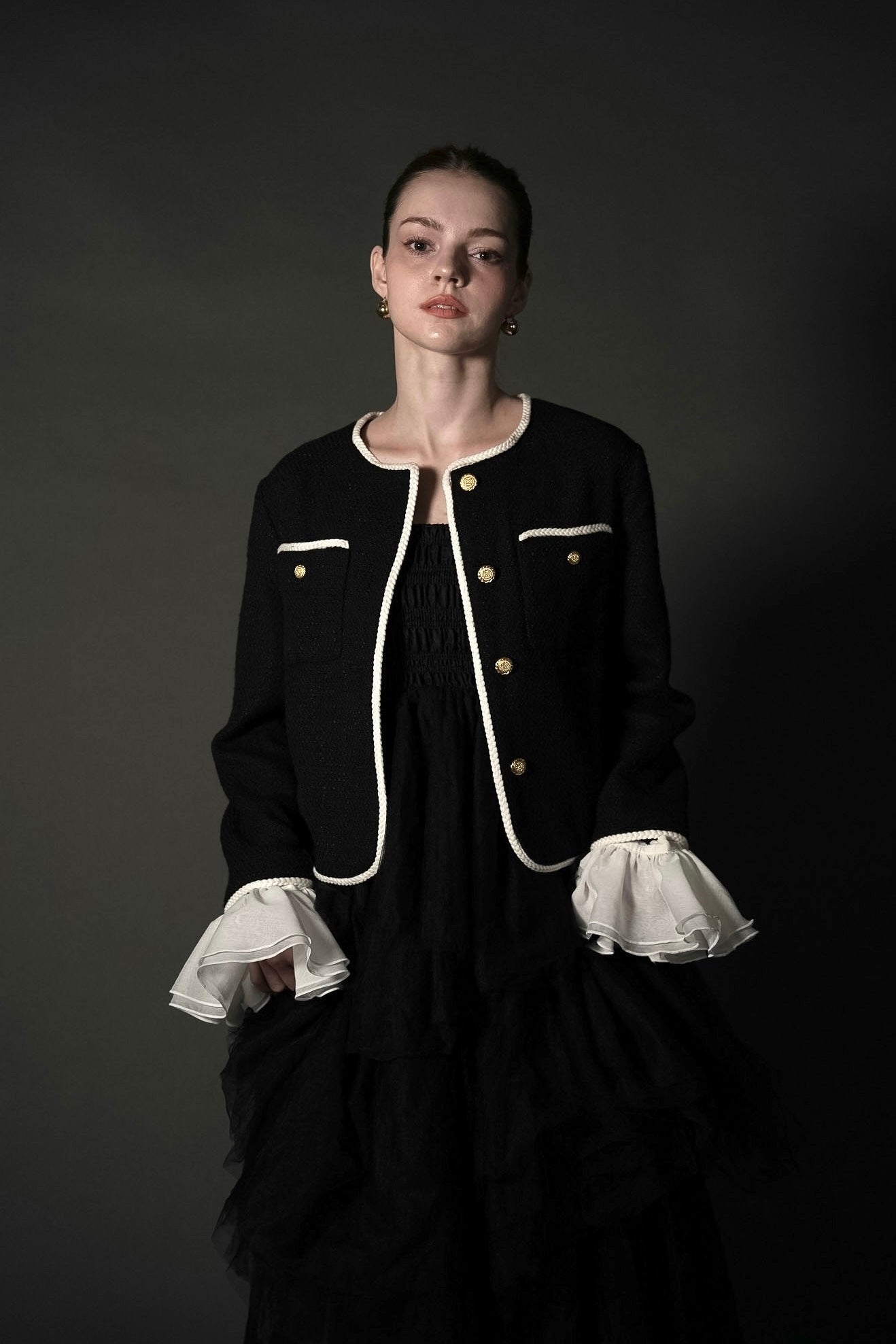 ［Édition］tweed frill jacket